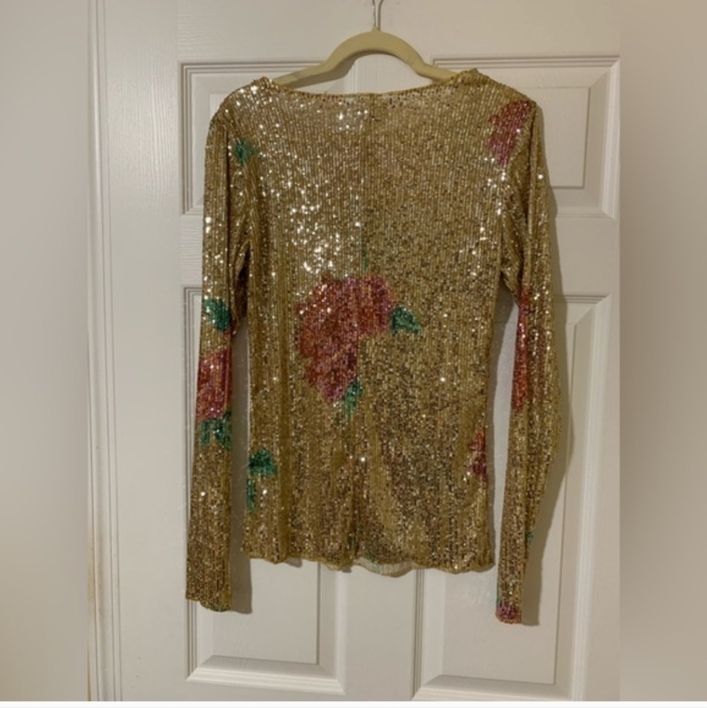 NWT Free People Intimately Free People Gold Rush Sequin Top Size Medium - Picture 9 of 11
